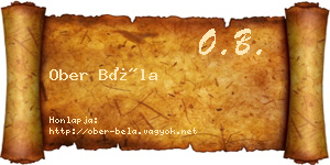 Ober Béla névjegykártya