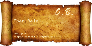 Ober Béla névjegykártya