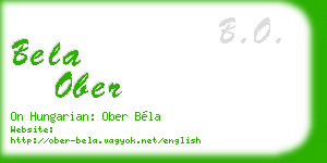 bela ober business card