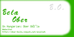 bela ober business card